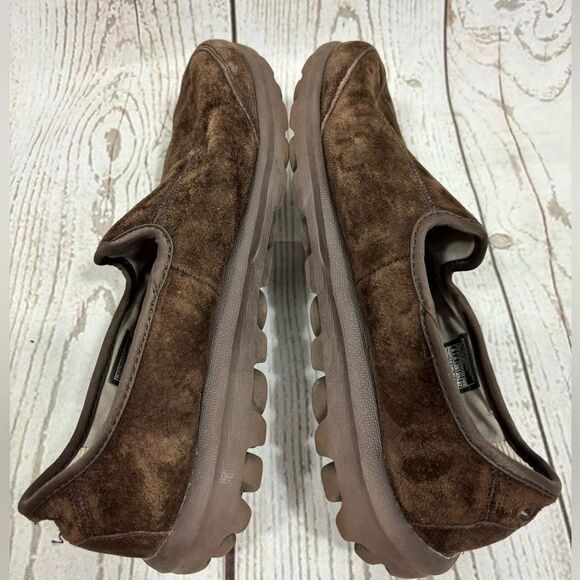 Skechers Go Walk Slip On Shoes Women's Sz 8 Brown Round Toe Suede Leather - Picture 10 of 12